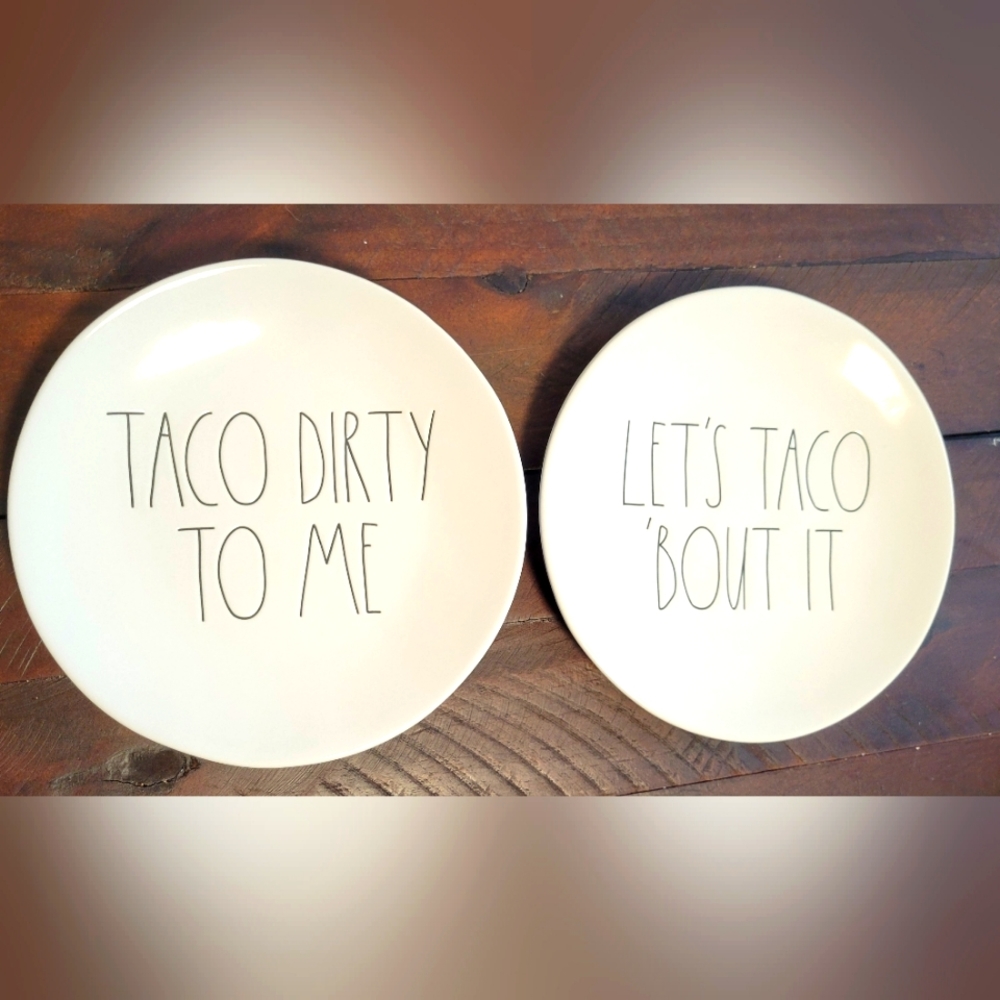 Rae Dunn Plates Taco Themed set of 2